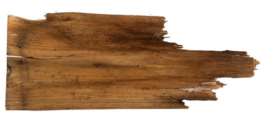 Old Wood plank, isolated on white background 