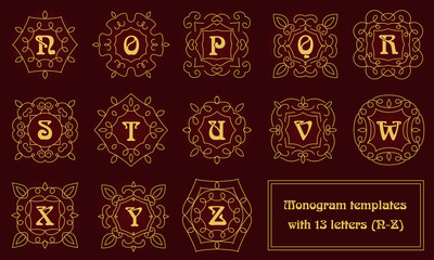 Elegant monogram design templates with letters.