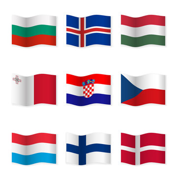 Waving flags of different countries 6