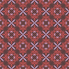 Red Ornament Seamless Pattern