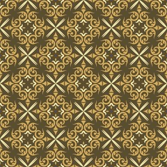 Yellow Ornament Seamless Pattern