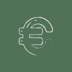 Euro symbol icon drawn in chalk.
