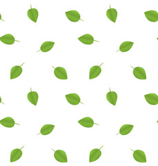 Seamless Ecology Pattern with Green Leaves