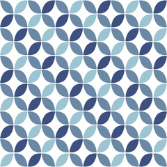 Blue Geometric Retro Seamless Pattern