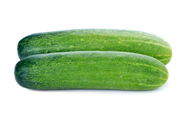 Fresh cucumber on white background