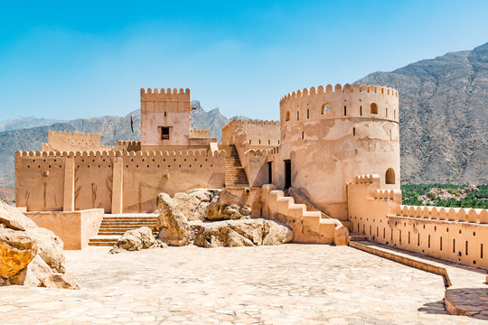 Nakhal Fort in the Al Batinah Region of Oman. It is located about 120 km to the west of Muscat, the capital of Oman and is known as Qalʿa Nakhal or Husn Al Heem.