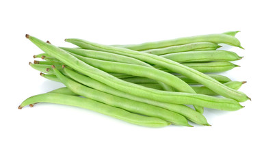 Green beans isolated on a white background.
