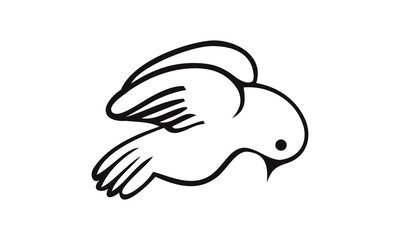 outline sketch simple pigeon bird logo vector
