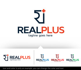 Real Plus Logo Template Design Vector 