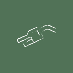 Gasoline pump nozzle icon drawn in chalk.