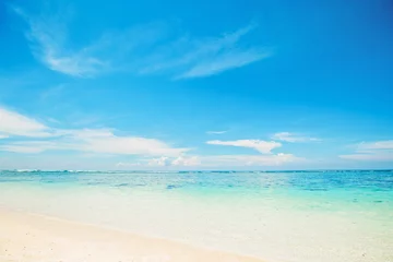 Acrylic prints Bora Bora, French Polynesia Wonderful tropical beach with blue sky