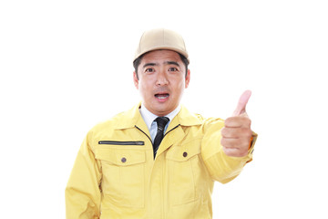 笑顔の作業員
