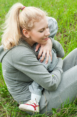 Beautiful Mother And Baby outdoors. Nature. Mum and her Child pl