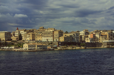 Fototapeta na wymiar Corfu town from the sea