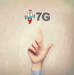 Hand pointing to 7G concept