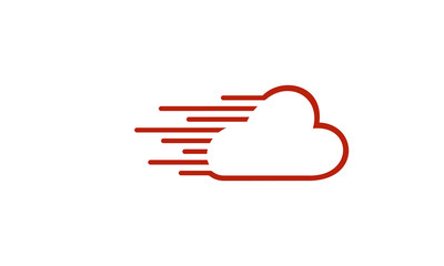 Quick cloud or fast cloud logo design concept