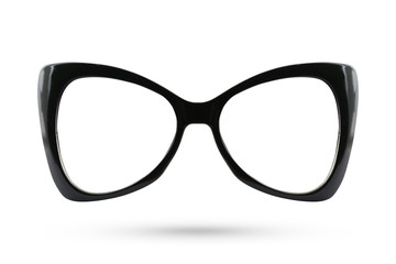 Fototapeta premium Cat eyes masquerade fashion glasses style isolated on white back