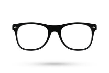 Fashion glasses style plastic-framed isolated on white backgroun - obrazy, fototapety, plakaty