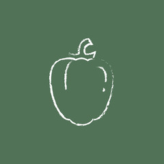 Bell pepper icon drawn in chalk.