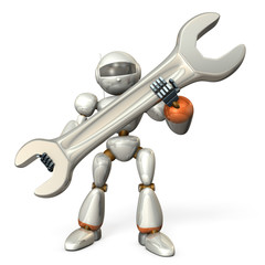 Robot holding a large wrench
