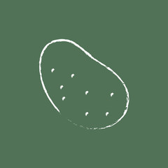 Potato icon drawn in chalk.