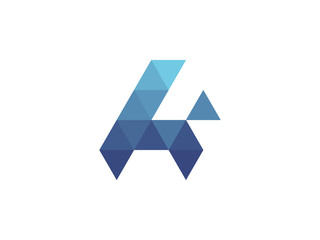 k Letter Blue Triangle Geometric Logo
