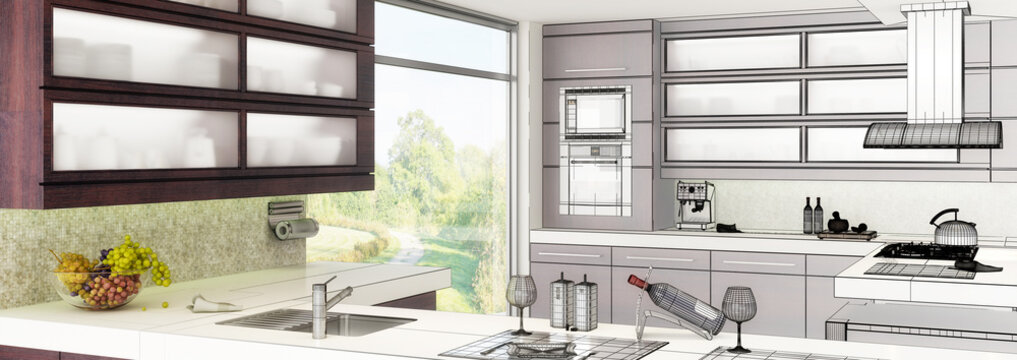 Modern Kitchen Design II (panoramic)