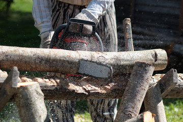 Obraz premium chainsaw to cut firewood