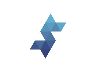 dollar Blue Triangle Geometric Logo