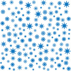 Christmas blue snowflakes seamless background