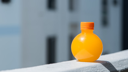 A bottle of orange juice