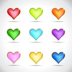 Set of icons hearts