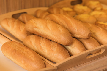Fresh bread in basket