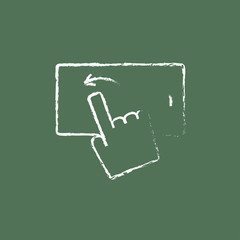 Touch screen smartphone icon drawn in chalk.