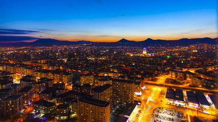 Night view from Konya in Turkey