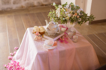 Morning tearoom table setting