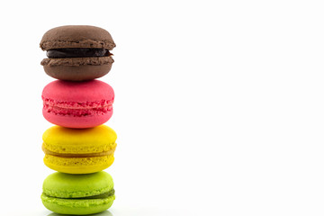 Sweet and colourful french macaroons or macaron.