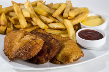 Fast food close up isolated on white background