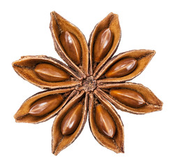 Star anise isolated on white