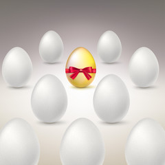 Golden Egg. Difference, uniqueness concept image.