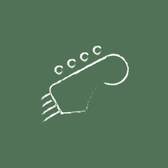 Head of the guitar icon drawn in chalk.