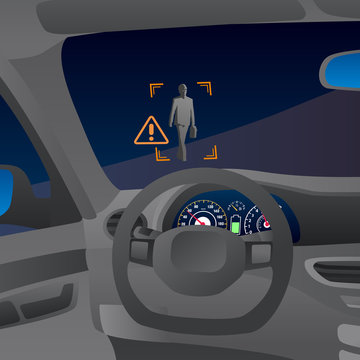 night vision of vehicle, image illustration