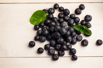 Naklejka na ściany i meble Fresh blueberries in close up