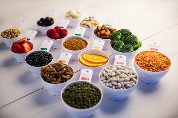 Portion cups of healthy ingredients