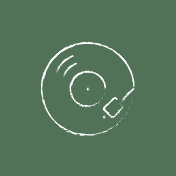 Turntable icon drawn in chalk.