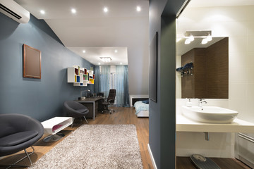 An old attic transformed into a modern apartment