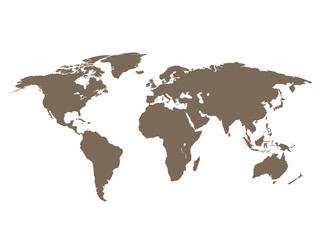 World map earth on a white background
