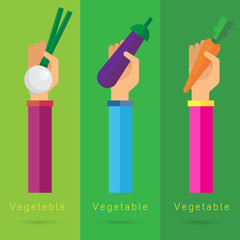 vector fruit hand arm food illustration Onion eggplant carrots b