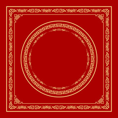 Vector Chinese frame style on red background illustrations