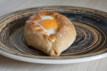 Ajarian khachapuri hot on the plate
